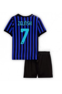 Inter Milan Piotr Zielinski #7 Babyklær Hjemme Fotballdrakt til barn 2025-26 Korte ermer (+ Korte bukser)